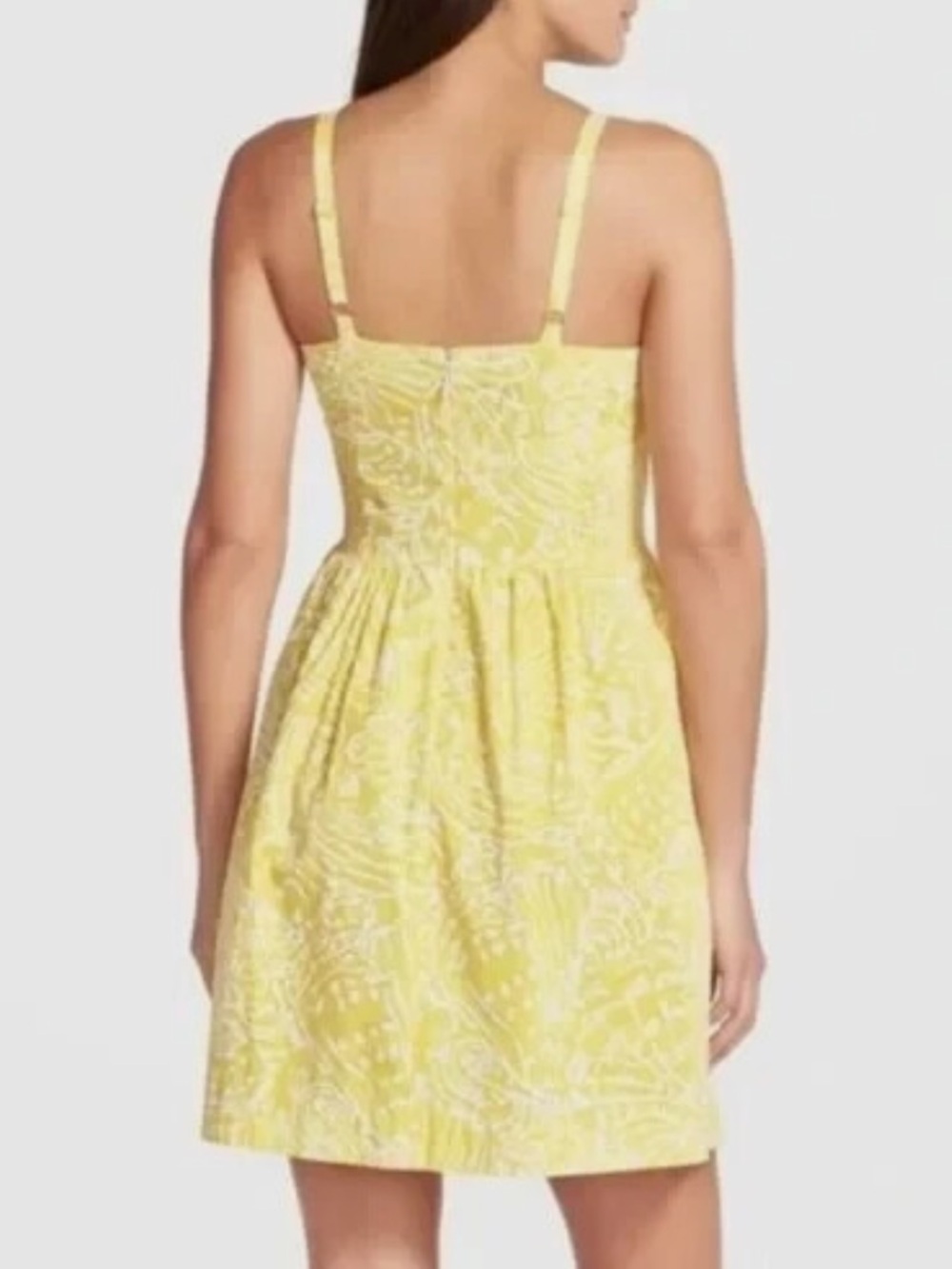Lilly Pulitzer Christine Dress Sz 2 Yellow Sunglow Fit & Flare Mini W/Pockets - Picture 5 of 13